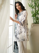 Monochrome By Sahar Printed Lawn 3 Piece Unstitched Suit S24M MC-V2-06